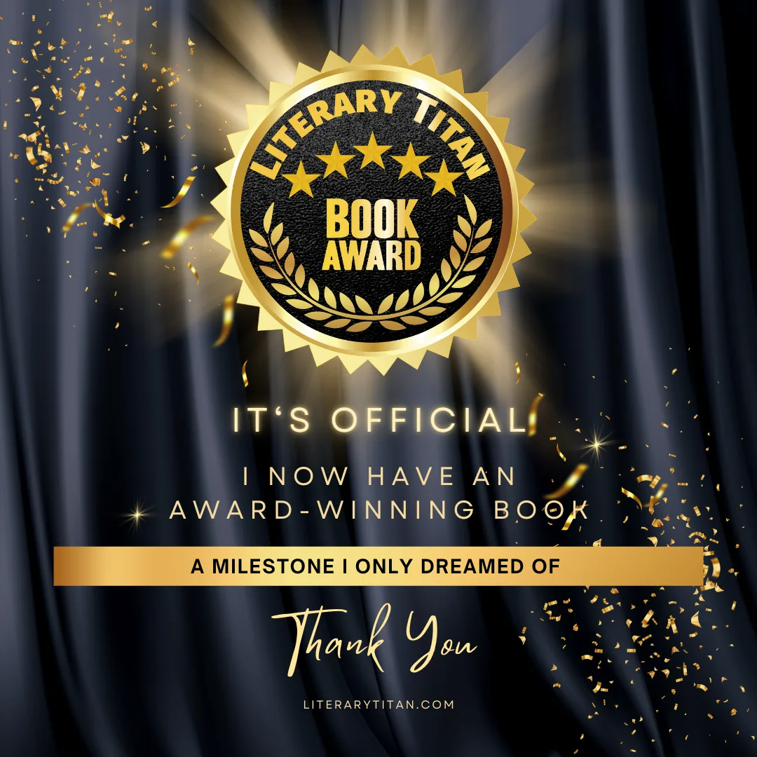 a gold and black award with text and a gold ribbon