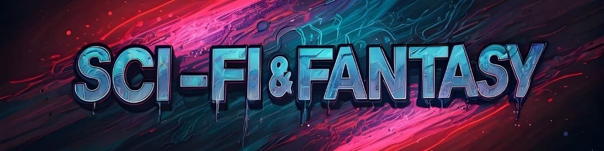 Free SciFi and Fantasy Colorful abstract banner with bold metallic text reading “Sci-Fi & Fantasy,” promoting a free book promo featuring science fiction and fantasy ebooks.