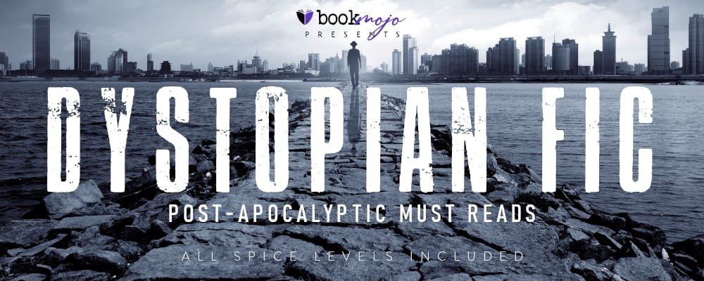 Dystopian Fic — Post-Apocalyptic Must Reads Dystopian Fic banner showing a lone figure walking along a cracked, rocky path toward a distant modern city skyline across the water, in moody grayscale tones, with large text reading “Dystopian Fic – Post‑Apocalyptic Must Reads – All Spice Levels Included.”